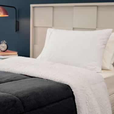 Imagem de Coberdrom dupla face sherpa manta fleece solteiro 01 peça - morada dos