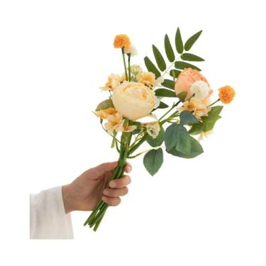 Imagem de Buquê De Flores Artificiais Rosas Falsas Decoração Para Casamento E Sa