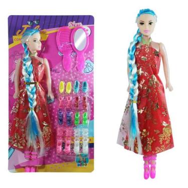 Imagem de Boneca Julia Troca Calçado com Pente e Espelho  Kit Beleza Infantil 19