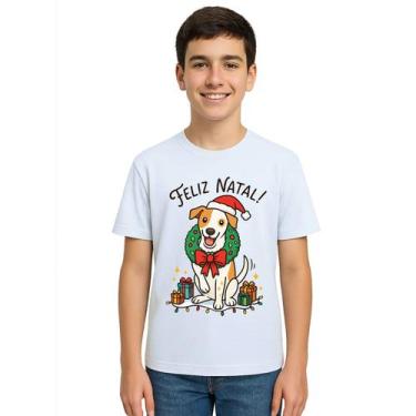 Imagem de Camiseta Feliz Natal Cachorro Natalino Estampa Personalizada - Use P4,