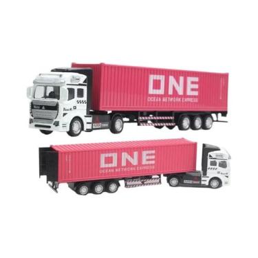 Imagem de 1/48 caminhão contêiner de tamanho grande removível brinquedo de corda