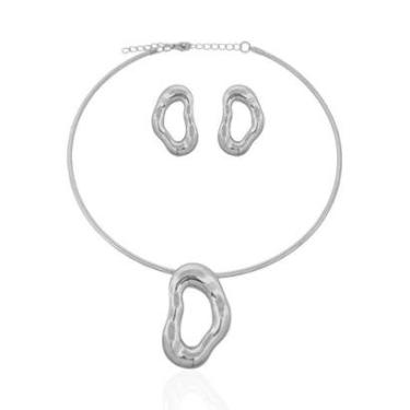 Imagem de Colar Feminino Folheado a Ouro 18k Inspiração Vg. de Resina Detalhada Vermelho-Feminino