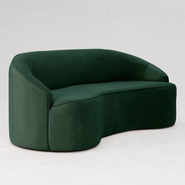 Imagem de Sofá Curvo Montserrat 150cm 02 Lugares Veludo Verde - Nexta Casa