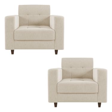 Imagem de Kit 2 Poltronas Arezzo Linho Fibra Siliconada Bege D'Rossi