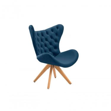 Imagem de Poltrona Decorativa 1 Lugar Afrodite Suede Capitone Azul Unidecor