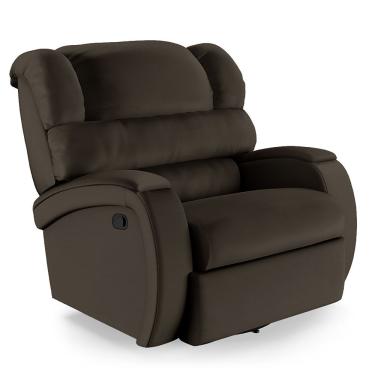Imagem de Poltrona Do Papai Reclinável Napoli Glider FH1 Massagem Couro Sintético Marrom D'Rossi