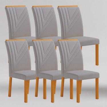 Imagem de Conjunto 6 Cadeiras de Jantar em Mdf Miami Yescasa Freijó/Cinza