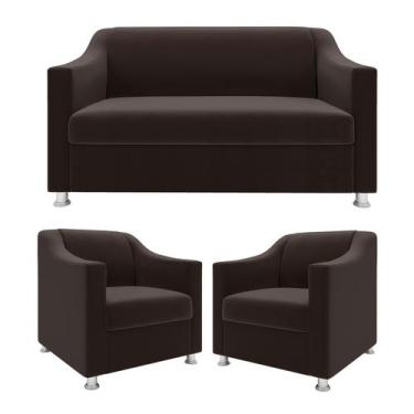 Imagem de Recepção Clínica Sofisticada: Namoradeira 2l + 2 Poltronas - Móveis Ma