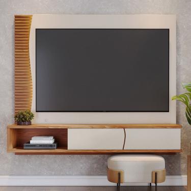 Imagem de Painel Ripado para TV ate 65 Polegadas com LED 2 Portas Egeu Colibri