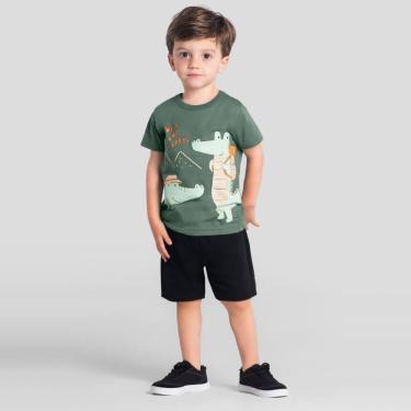 Imagem de Conjunto infantil menino com estampa de Jacaré Brandili