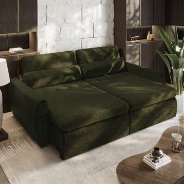 Imagem de Sofá sem Caixa Orgânico Charlie 3 Lugares em Linho Turco Retrátil e Re