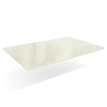 Imagem de Tampo Mesa Sala de Jantar TA31 Madeira com Vidro 120cm Off White Freijó Acabamento Fosc...