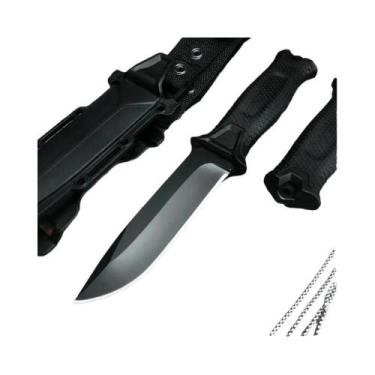 Imagem de Faca De Lâmina Fixa Camuflada StrongArm Com Lâmina Preta 8Cr13Mov E Ca