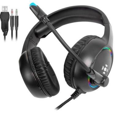 Imagem de Headset Gamer Holt com Conexão P2 e USB, Cancelamento de Ruído, Iluminação RGB e Contro...