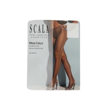 Imagem de Meia Calça Scala Fio 40 6422 Double Lace, Mask, UNICO