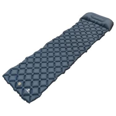 Imagem de Colchonete Inflável Solteiro Dott 1,85m Azul Camping Nautika