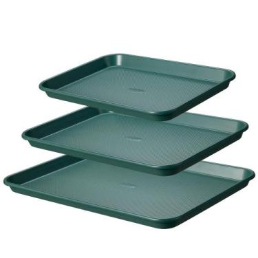 Imagem de Conjunto de Assadeiras CAROTE 33-38-43 cm Aço Carbono Verde