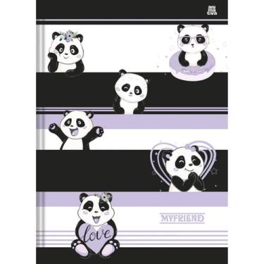 Imagem de Caderno (PEQUENO) Brochura 1/4 Ursinho Panda My Friend 48 Folhas 14cm 