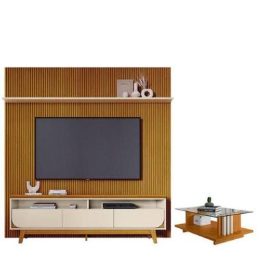 Imagem de Estante Home Theater Com Bancada Suspensa Luna com Mesa de Centro Friz