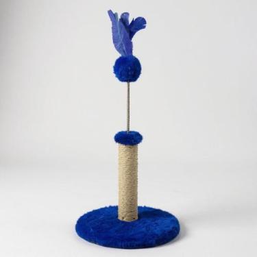 Imagem de Arranhador para Gatos Medio com Brinquedo - São Benedito, Azul