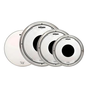 Imagem de Kit de Peles para Bateria Target DT2-TP101216+ Batedeira-Resposta Filme Duplo Transparente Williams Drumheads