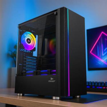 Imagem de Gabinete Gamer PC Vidro Temperado Suporte Watercooler 360mm Alto Fluxo