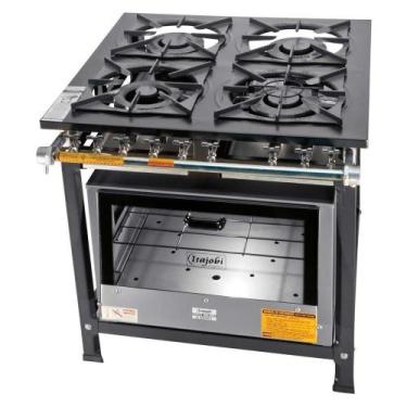 Imagem de Fogão Industrial Tradicional 30x30 Baixa Pressão 4 Bocas Com Forno Ita