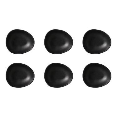 Imagem de Conjunto de Cumbucas Ovais Orgânico Matte 265ML 6 Peças em Stoneware Artesanal Preto Porto Brasil