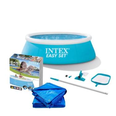 Imagem de Piscina Inflável 880 Litros Easy Set Intex com kit Limpeza e Forro de 