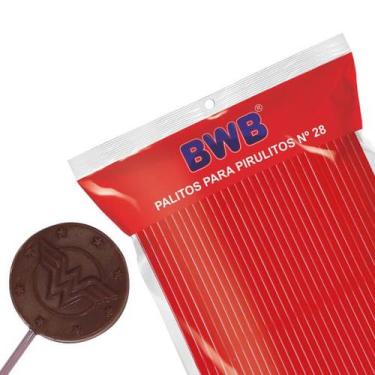 Imagem de Kit 50 Canudo Palito para Pirulito Grande Confeitaria Artesanatos Verm