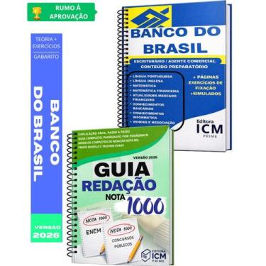 Imagem de Kit Apostila Banco Do Brasil 2026 Teoria e Guia De Redação Completo At