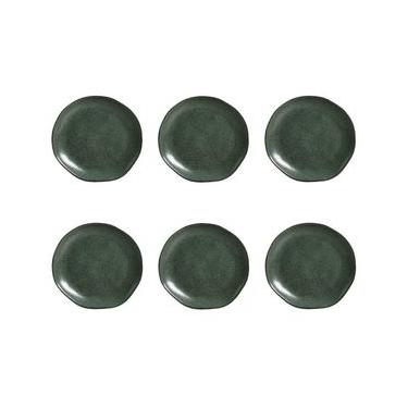 Imagem de Conjunto de Pratos de Sobremesa Orgânico Arauco 6 Peças 0,32L Cerâmica Stoneware Porto Brasil