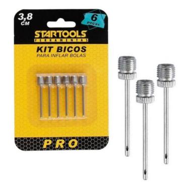 Imagem de Kit 6 Bicos Bomba De Ar Inflar Encher Bola Inox Startools