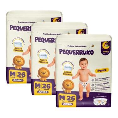 Imagem de Kit 3 FraldaCalça Pequerrucho Pants Infantil Shortinho Jumbo, M