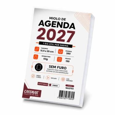 Imagem de Miolo de Agenda 2027 63g 13,5x20 cm Vinho Cassmar 01un