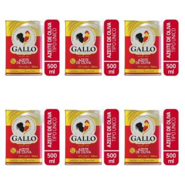 Imagem de Kit 06 Azeite Oliva Tipo Unico Lata Gallo 500ml