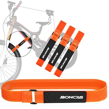 Imagem de Boncas – Alças estabilizadoras ajustáveis para bicicleta, com aderência inovadora em gel, evitando que a roda de bicicleta gire, Laranja, 4 PK