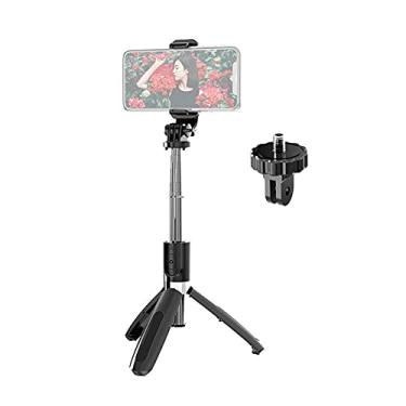 Imagem de L02 Wireless BT Selfie Stick integrado com suporte dobrável para telefone com tripé Controle remoto máx. Comprimento 100 cm com base de câmera universal para câmera leve smartphone câmera de ação