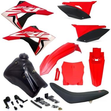 Imagem de Kit Plástico Carenagem Crf 230 07 08 09... Tanque 7 Litros Number Plate