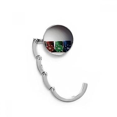 Imagem de Gancho de mesa com gancho de mesa para jogos de cartas com ficha decorativa, gancho dobrável