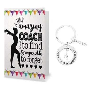 Imagem de Conjunto de chaveiro e cartão Infinity Collection Gymnastics Coach - Presente de treinador de ginástica - Joias de ginástica Live Love para treinadores