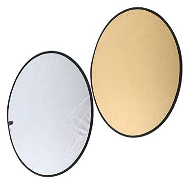Imagem de Shanrya Refletor de estúdio fotográfico, refletor de iluminação de fotografia elástica portátil flexível 2 em 1 80 cm/31,5 pol. com bolsa de transporte para fotografia interna e externa