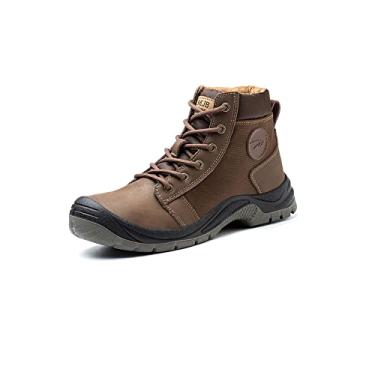 Imagem de Bestgift Sapatos de Segurança Masculinos Sapatos Masculinos Tênis com Biqueira de Aço Sapatos de Trabalho Leves Botas de Segurança Marrom2 38.5