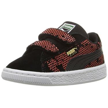 Imagem de PUMA Boys' Suede Night CAMO V INF Sneaker, Black/Mandarin, 4 M US Toddler
