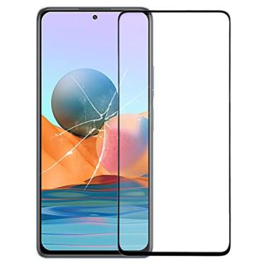Imagem de HUANGYUNCHAO Acessórios telefônicos Lente de vidro externo da tela frontal com OCA opticamente claro adesivo para Xiaomi Redmi Note 10 Pro Substituição do telefone celular