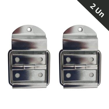 Imagem de Dobradiça Com Limitador Para Case Cromada Profissional - Kit 2 Un