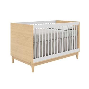 Imagem de Berço Tomi que vira caminha Branco com carvalho - Quater