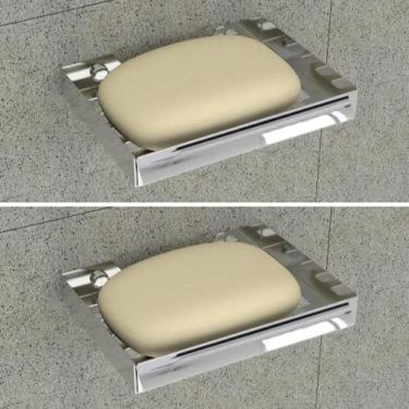 Imagem de Kit 2 Saboneteiras Para Banheiro De Parede Cromada - Metalcromo