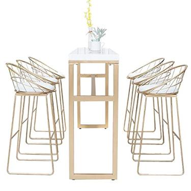 Imagem de KIZQYN Mesa de bar mesa de bar mesa longa para casa contra a parede cadeira de bar leite chá sobremesa mesa mesa de bar, cadeiras não incluídas conjunto de mesa de pub (cor: 160 * 40 * 105 cm)