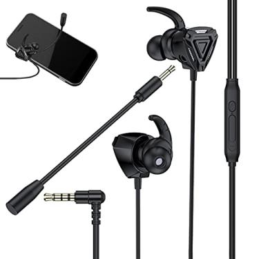Imagem de ouvido para jogos com microfone | ouvido para jogos com fio com microfone destacável - ouvido intra-auriculares 3,5 mm, fone ouvido com fio para PC,